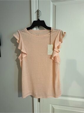 A New Day Women's Pink Ruffle Sleeve Tee